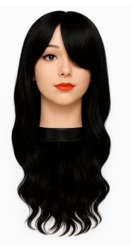 Kvalitná dámska parochňa -  čierna 80 cm